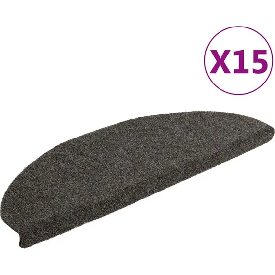 vidaXL selvklæbende trappemåtter 15 stk 65x21x4 cm antracit
