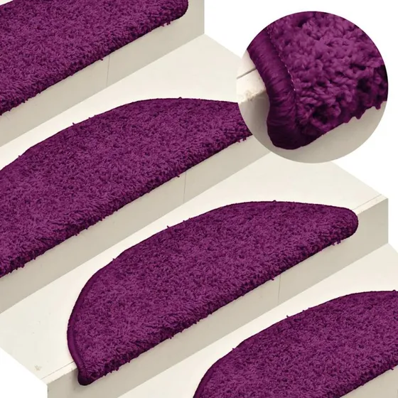 vidaXL trappemtter 15 stk. 56x17x3 cm lyserde halvrunde