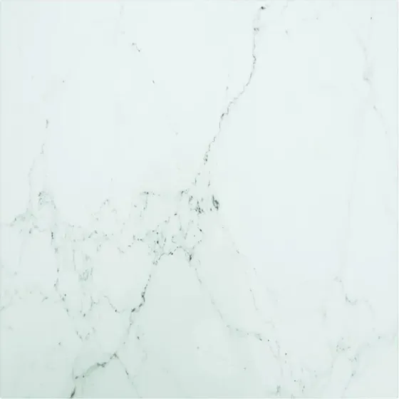 vidaXL bordplade 50x50 cm 6 mm hærdet glas marmor hvid
