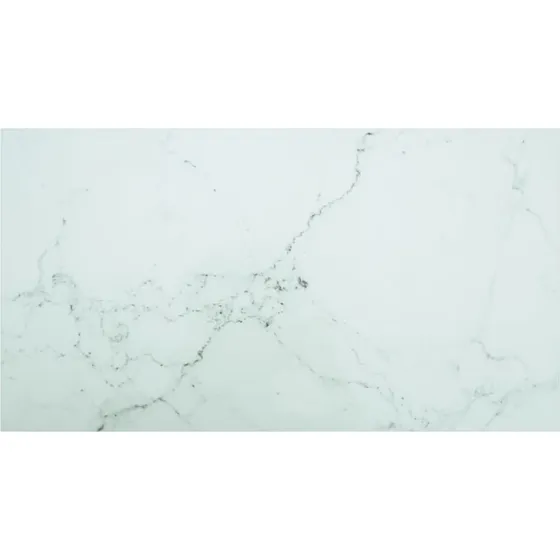 vidaXL bordplade 120x65 cm 8 mm hærdet glas marmordesign hvid