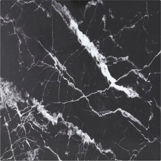 vidaXL bordplade 40x40 cm 6 mm hærdet glas marmordesign, sort