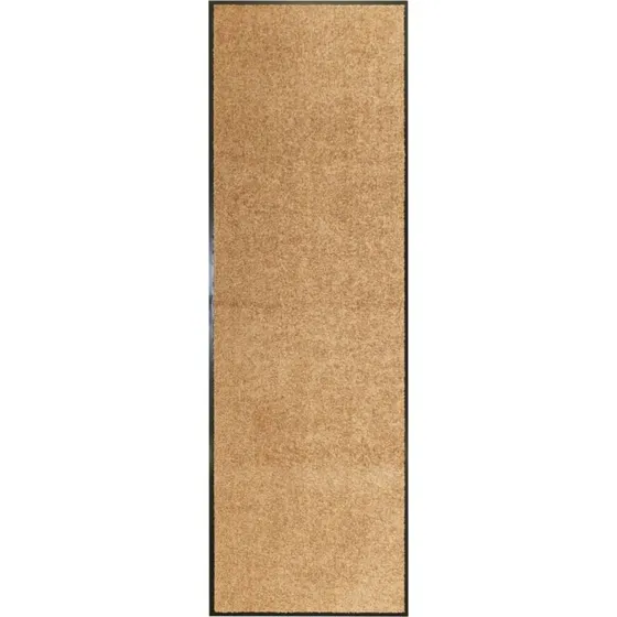 vidaXL vaskbar dørmåtte 60x180 cm cremefarvet