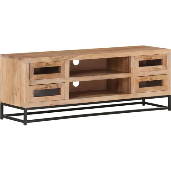 vidaXL TV-bord 110x30x40 cm i massivt akacietræ, antracit