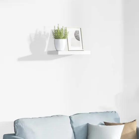 vidaXL væghylde MDF 40x23x3,8 cm – hvid højglans