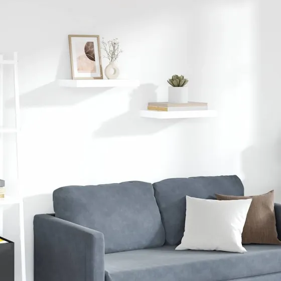 vidaXL væghylder 2 stk. 40x23x3,8 cm MDF hvid højglans