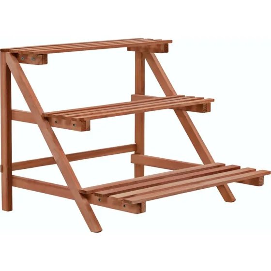 vidaXL plantestativ 3 niveauer cedertræ brun 48x45x40 cm