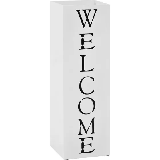 vidaXL Paraplystativ kvadratisk i stl, hvid 48,5 cm