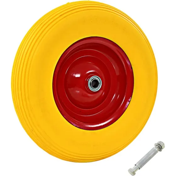 vidaXL trillebrshjul PU 4.00-8 390 mm med aksel