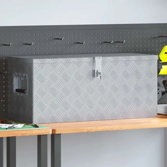 vidaXL aluminiumskasse 80 x 30 x 35 cm slv