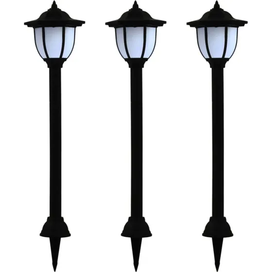 vidaXL LED-solcellelamper 3 stk. sort