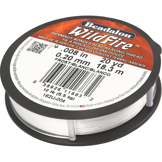 Wildfire smykketråd 0,20 mm hvid 18,3 m