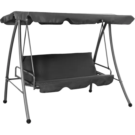 vidaXL gyngesofa med baldakin, stål 192x118x175 cm, antracit