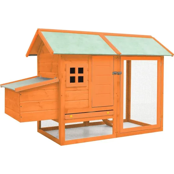 vidaXL Hønsehus 170x81x110 cm i massivt fyrre- og grantræ