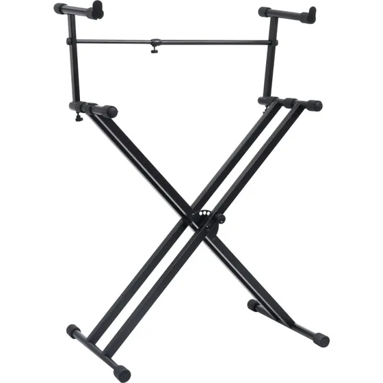 vidaXL dobbeltforstrket X-stel keyboardstativ, sort