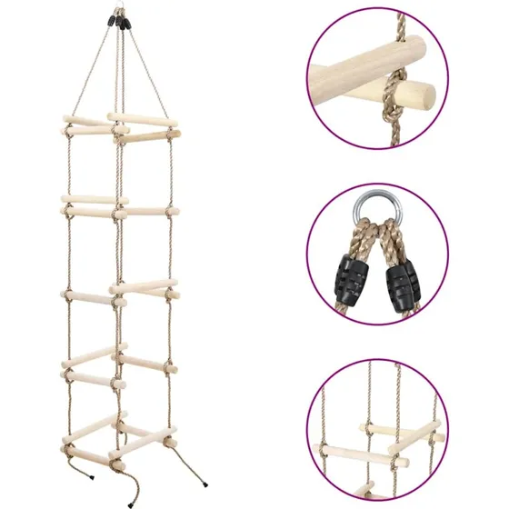 vidaXL rebstige til brn 200 cm i massivt fyrretr