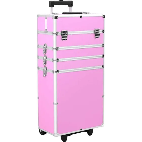 vidaXL makeupkuffert aluminium pink