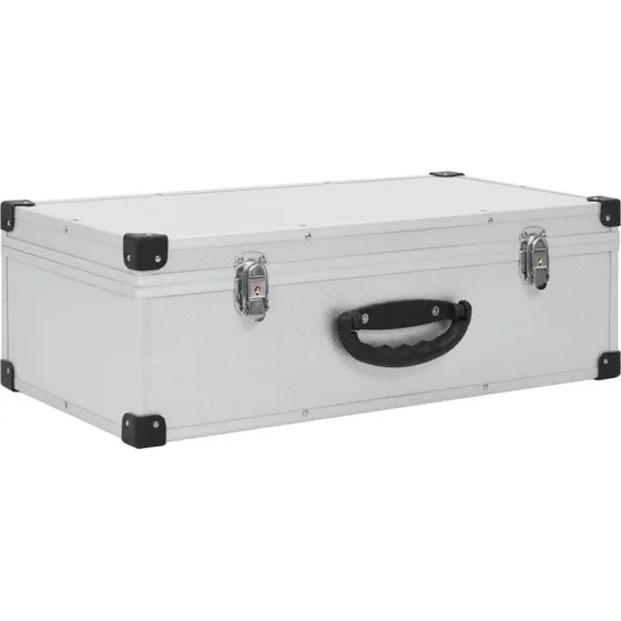 vidaXL CD-kasse til 80 CD'er med aluminiumsrand, slv