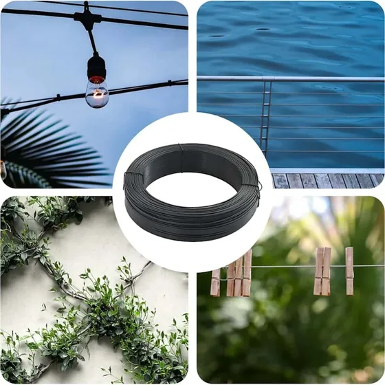 vidaXL hegnsbindetråd 250 m 2,3/3,8 mm stål antracitgrå