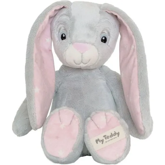 My Teddy My Newborn Star bamse 28 cm – lyseblå (med navn)