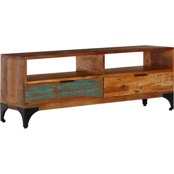 vidaXL TV-skab 118x35x45 cm – massivt genbrugstræ, antik
