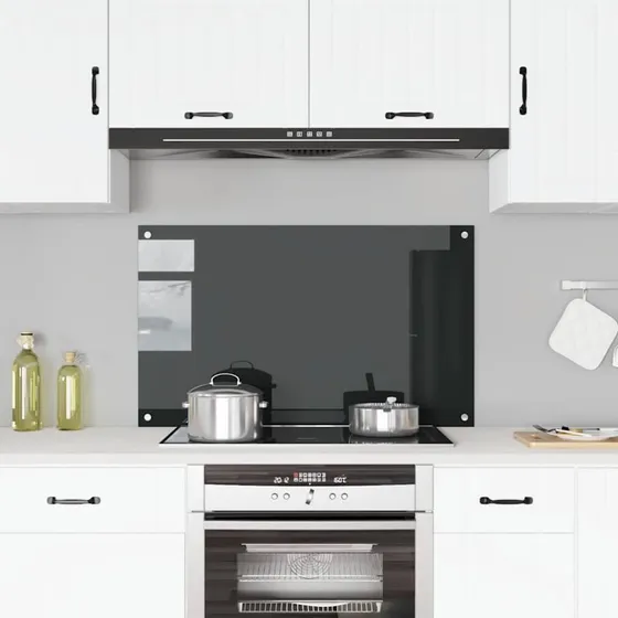 vidaXL stnkplade hrdet glas 100x60 cm sort