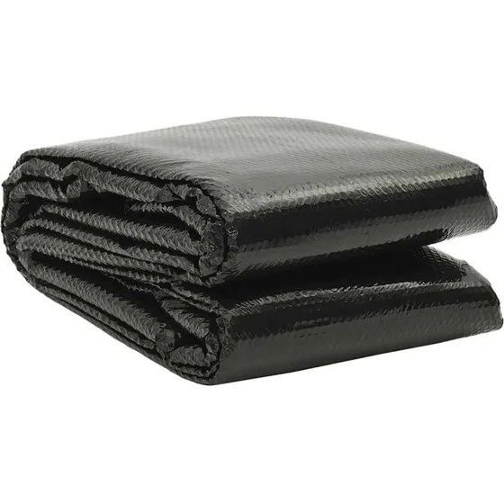 vidaXL solfilm PE poolovertrk 10 x 5 m, sort