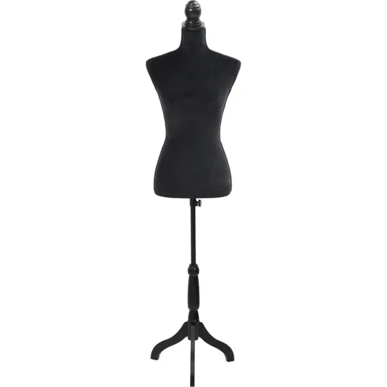vidaXL damebuste/mannequin i sort, justerbar 133168 cm
