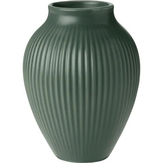 Knabstrup vase H 12,5 cm rille mat celadon
