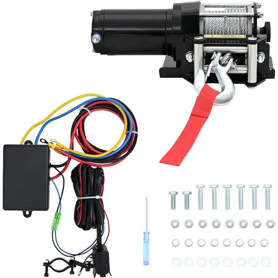 vidaXL 12V kranspil 1360 kg med monteringsplade & lederulle