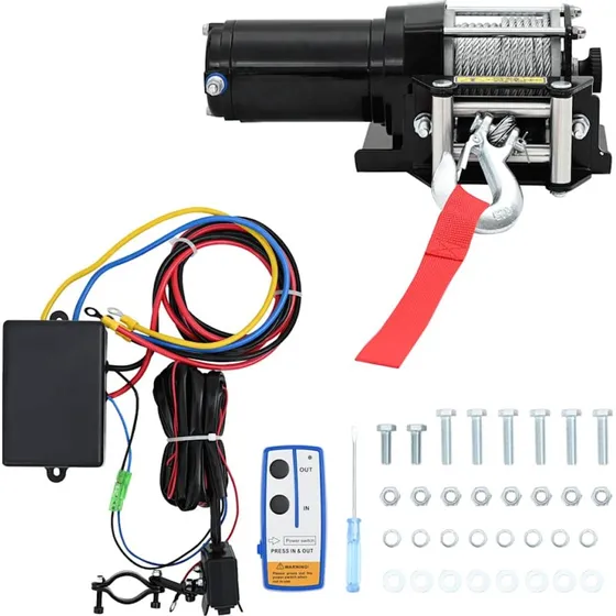 vidaXL 12 V elektrisk trkspil 1360 kg  trdls fjernbetjening