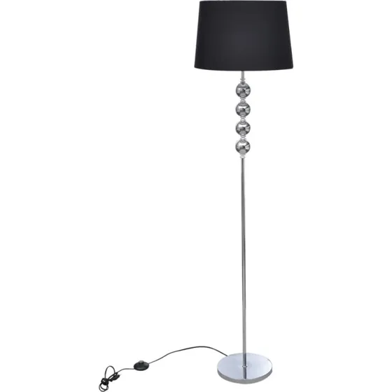 Standerlampe med 4 stablede kugler, sort, inkl. skrm