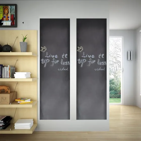 vidaXL Wallsticker med tavlefolie 0,45x2 m (2 ruller) inkl. kridt