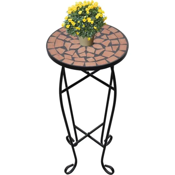 vidaXL plantebord terracotta 30 cm (mosaik, jernstel)