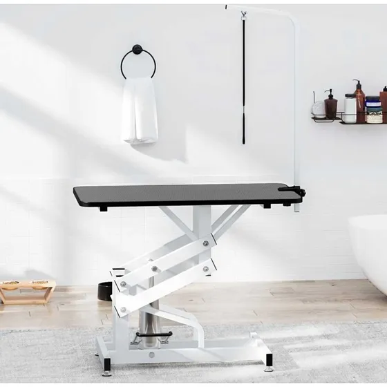 vidaXL hydraulisk vaske- og trimmebord til kledyr, justrbart