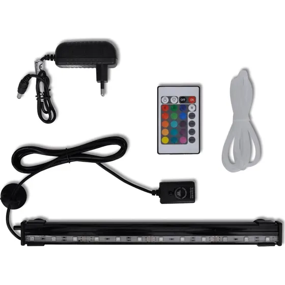 LED-undervandslampe til akvarie 32 cm med RGB og boblefunktion