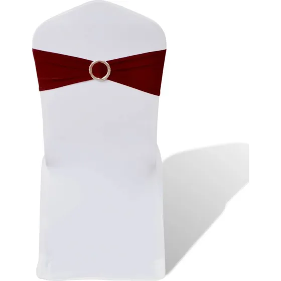 25 stk. Bordeaux strk stolebnd med diamantspnde