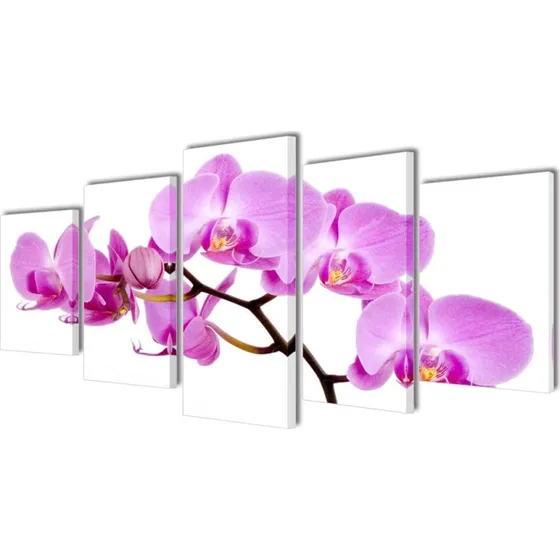 Lærredsbillede 5-panel 100x50 cm Orkidé