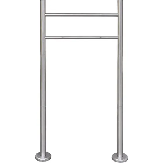 Rustfri stål postkassestander til 2 postkasser, 120x50 cm