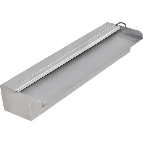 Aqua rektangulr vandfaldsfontne 45 cm rustfrit stl med LED