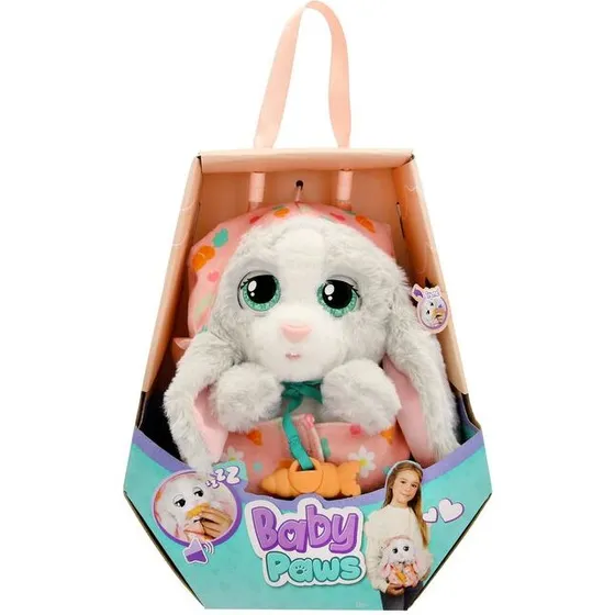 Baby Paws Kanin plys med tæppe og lyde, 24 cm