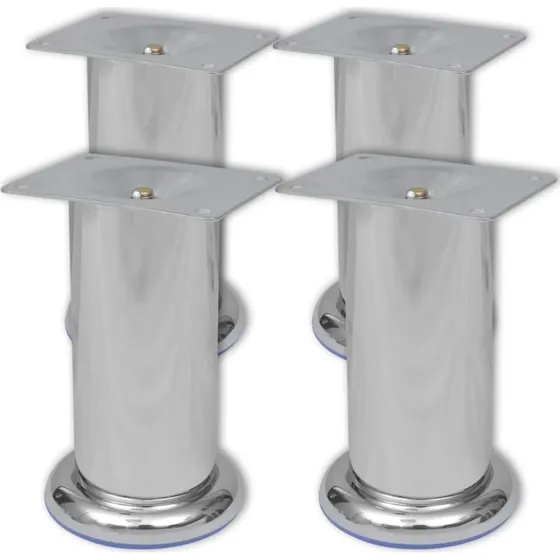 vidaXL 4 runde sofaben krom 120 mm