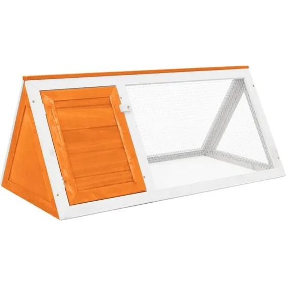 vidaXL Kaninbur i malet fyrretr med jerngitter