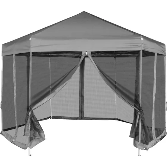 vidaXL pop up-pavillon sekskantet 3,6x3,1 m gr  6 sidevgge