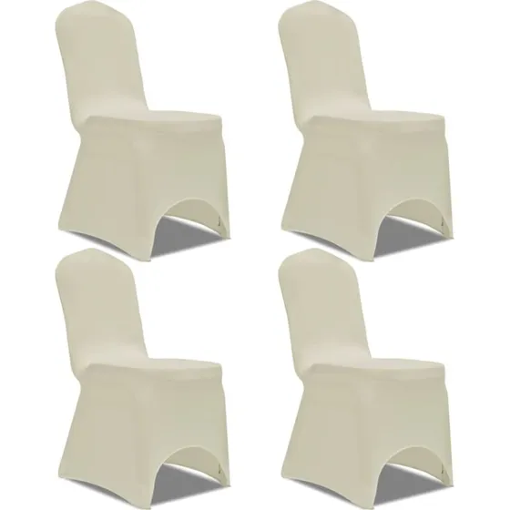 vidaXL Stretch stolebetrk 4 stk. creme (op til 100 cm)