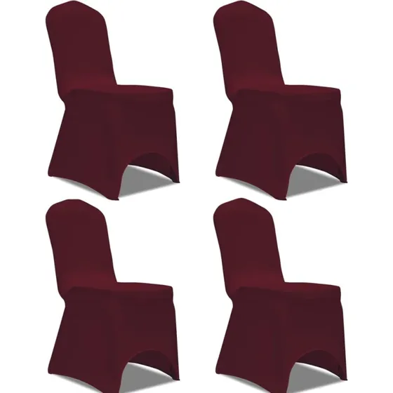 vidaXL Stolebetrk i stretch 4 stk., bordeaux