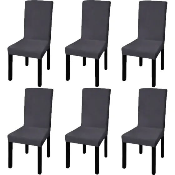 vidaXL Stolebetrk i stretch 6 stk Antracitgr