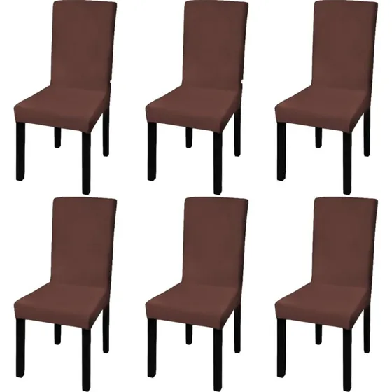 vidaXL stretch stolebetrk 6 stk.  brun