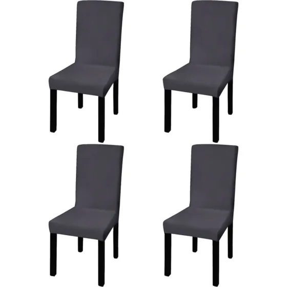 vidaXL stolebetrk i stretch 4 stk. antracitgr