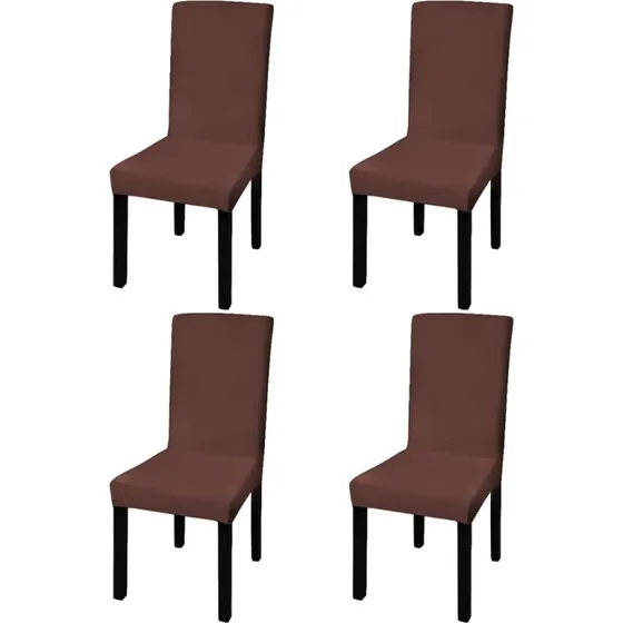 vidaXL 4 stk. stretch stolebetrk, brun (til sder op til 55 cm)