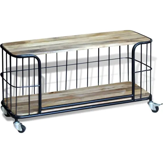 vidaXL TV-bord massivt mangotræ 100x40x45 cm